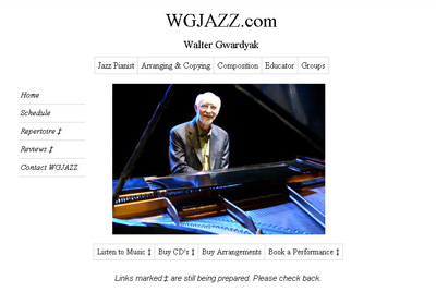 screen capture of WG Jazz website